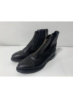 Men's 9.5 Grand Prix Calf Zip Punch Toe Paddock horse equestrian riding Boots